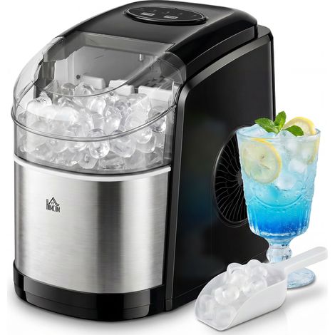 Machine à glaçons réservoir eau 1,7 L capacité réservoir glace 0,9 Kg pelle et panier inclus 9 glaçons/ 6-12minutes