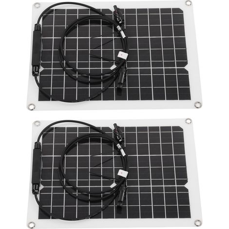 Flexibles 2x15W monokristallines Silizium-Solarpanel, wasserdichtes Ladeset mit Verpolungsschutz für Camping, Van und Boot (1/5)