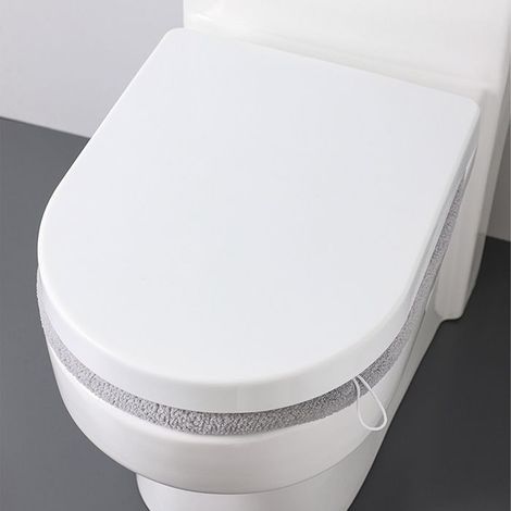 BelleRise – Winter-WC-Sitzbezug – 3079 – Herausnehmbares Plüschfutter – Waschbar – Hellgrau (1/5)