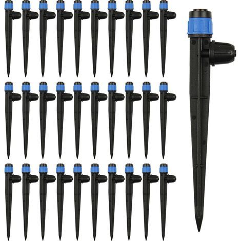 Lot de 30 émetteurs d'irrigation goutte à goutte pour tube de 6,35 mm, pulvérisateur de jardin avec goutteurs réglables pour système d'arrosage de la maison et du jardin (1/5)