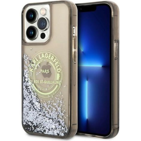 Karl Lagerfeld KLHCP14XLCRSGRK iPhone 14 Pro Max 6,7" schwarze/schwarze Hartschalen-Hülle mit Flüssigglitzer RSG (1/5)