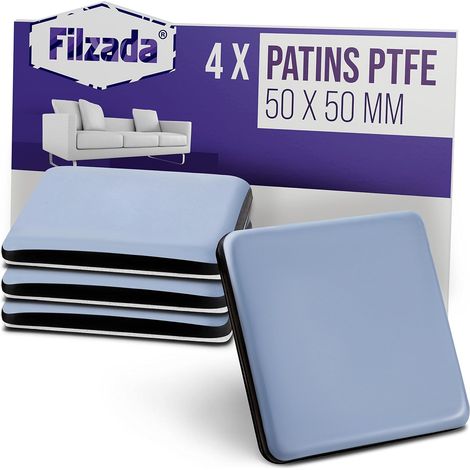 4X Patins Téflon Adhésif 50x50 mm - Patin Meuble PTFE Autocollant (1/5)