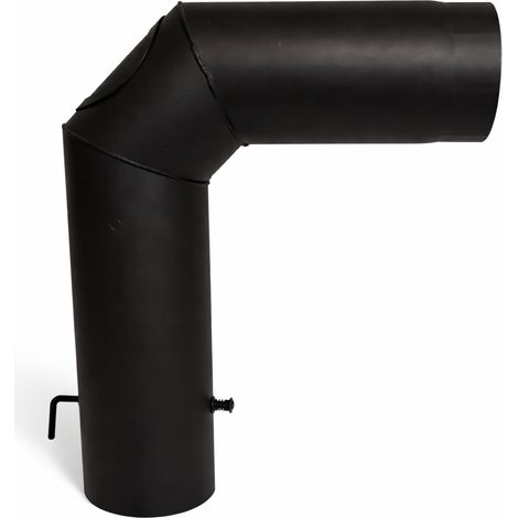Canna fumaria DURATHERM 150 mm - Curva 90 gradi lunga con ispezione e serranda - acciaio 2 mm EN 1856-2 (1/5)