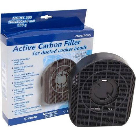 Filtro CARBONI ATTIVI Cappa Elica 200 200 X180 X 48 mm Hotpoint Ariston