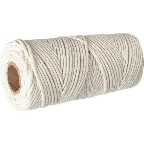 Corde Coton Macramé 3mm, 100m Fil de Coton,100% Naturel Fil de macramé,Ficelle Corde de Tressée DIY de Tapisserie de Plante Cintre de Drapeau de Table de Décoration Artisanat Suspendues (1/4)
