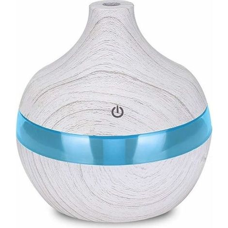 Humidificateur USB 300 ml, diffuseur d'arômes électrique, humidificateur en bois, brumisateur d'huiles essentielles pour la maison et la voiture, mini humidificateur rafraîchissant (Couleur : Jaune) B (1/5)