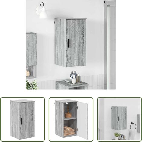vidaXL Meuble salle de bain -  Cabinet de salle de bain Gris Sonoma 30 x 31,5 x 61 cm (1/5)
