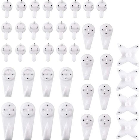 Set mit 40 multifunktionalen, spurlosen und unsichtbaren Wandhaken