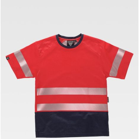 Camiseta combinada de manga corta en micropiqué de poliéster con interior de algodón C3997 (1/5)