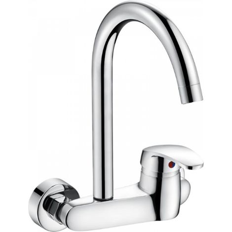 Mitigeur de cuisine cuivre fin cuisine mural chaud et froid robinet double trou ménage évier lavabo balcon buanderie piscine mitigeur sans tuyau (1/3)
