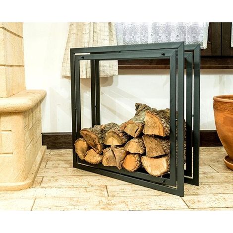 Kaminholzregal Square Kaminholzständer 70 cm Holzkorb Kaminholzhalter Holzregal (1/5)