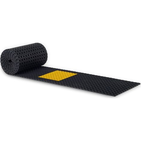Distanciation sociale caillebotis en rouleau - avec marquage jaune - 7,2 x 0,5 m