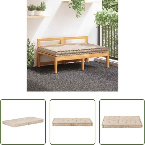 vidaXL Freizeitkissen -  Palettenkissen Baumwolle 120×80×10 cm Beige