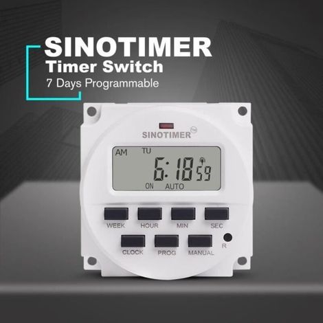 220V Minuterie SINOTIMER Hebdomadaire 7 Jours Programmable Contrôle Numérique Interrupteur 8 Réglage ON / OFF (1/4)