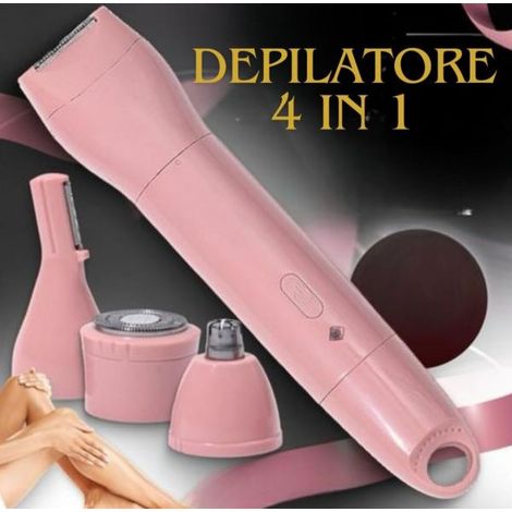 Depilatore Epilatore Rasoio 4 in 1 Sopracciglia Baffi Gambe Peli Donna SN-225 Ricaricabile
