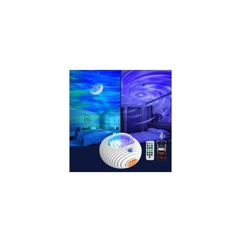 Projecteur Ciel Etoile,Double Effet Lampe Projecteur Galaxie Aurores boréales et voie lactée Projecteur Étoilé avec hautparleur Bluetooth télécommande et minuterie pour enfant et adulte (1/5)