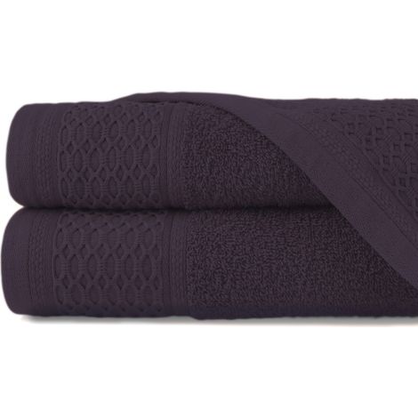 Toalla Solano 70x140 berenjena, rizo 100% algodón