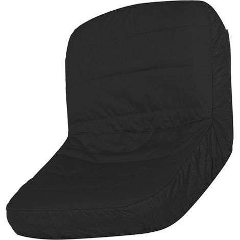 Housse de siège de tondeuse à gazon autoportée, protection résistante aux intempéries en tissu Oxford 600D avec 4 poches, convient au dossier de 12,4 à 14,1 pouces, sans accoudoir noir. (1/5)