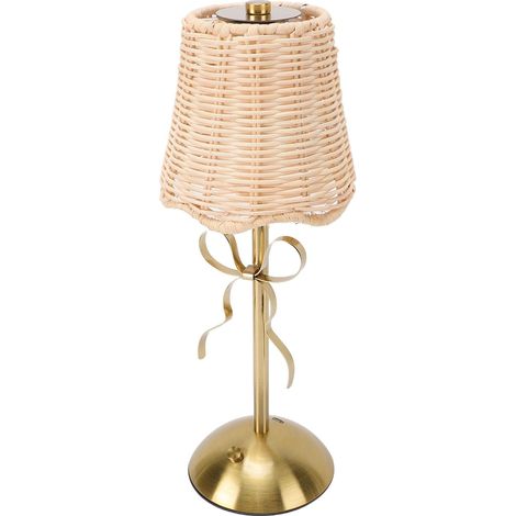 Srliya Lampe à Nœud en Rotin sans Fil, Rechargeable par USB, de (1/5)