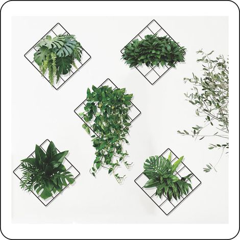 Sticker Murale Plante Verte - PVC 3D Détachable Résistant Humidité - Décoration Intérieure Mur Porte Fenêtre Bureau - Lot de 1 (1/4)