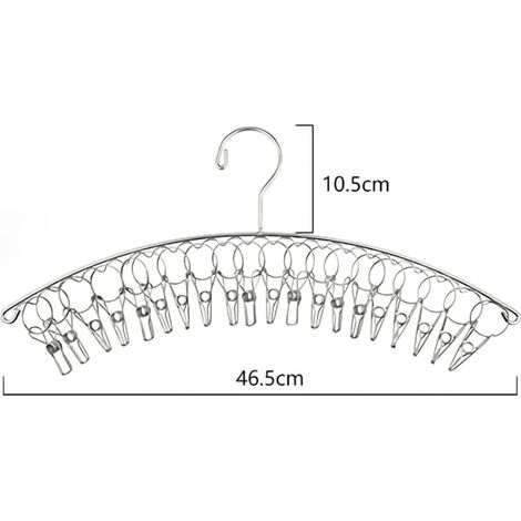 Porte Chaussettes En Acier Inoxydable Pliable Antivent Pour Séchage Linge Maison Extérieur 1 Pièce (1/2)