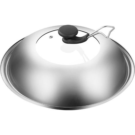 Couvercle de poêle à frire en acier inoxydable, Pot rond universel en verre pour 11.8 pouces (1/3)