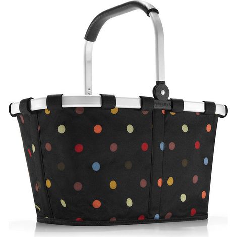 Reisenthel BK7009 Carrybag Cestino per la spesa 22 l Pieghevole con Tasca Zip Struttura in Alluminio colore Punti neri