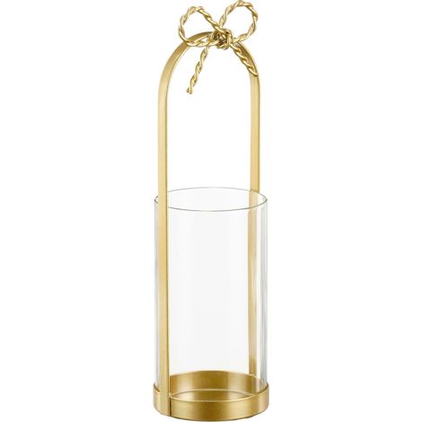 Mica Weihnachtsdeko Laterne mit Schleife 29 x 9 cm gold