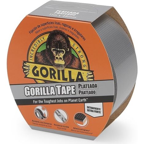 Cinta adh 48mmx 11mt amer tric d/gros gr silver gorilla