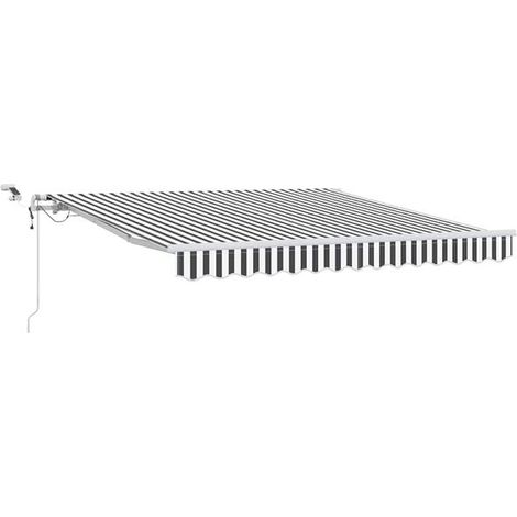Store banne rétractable automatique avec éclairage LED gris anthracite et blanc (1/5)