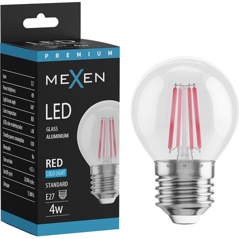 Mexen Vintis Ampoule filament LED E27, G45, 4W, 55 lm, rouge - L156-E27-04XX-45 (1/3)