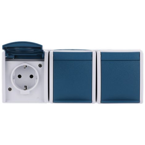 Prise SCHUKO® triple horizontal avec clapets ocean®