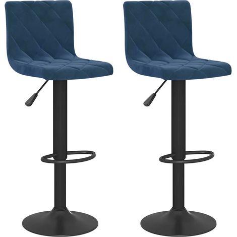 Maison Exclusive - Barhocker 2 Stk. Blau Samt