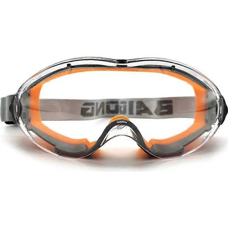 Lunettes de sécurité antibuée verres transparents résistantes à la poussière et aux projections usage industriel orange. (1/5)