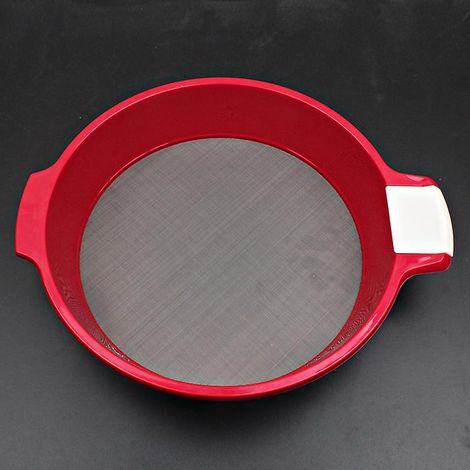 tamis Farine Avec Grand Grattoir Tamis Patisserie Farine Inox Double Poigne Tamis Mailles Fins En Acier Inoxydable Pour Sucre En Poudre Farine J (1/5)