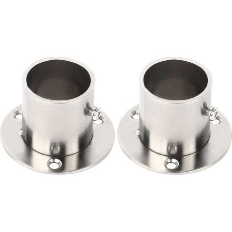 Lot de 2 Supports de Barre de Penderie en Acier Inoxydable, Embase Femelle, Ø 25 mm (1/5)