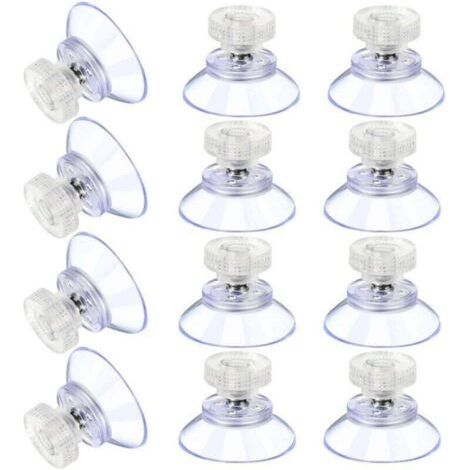 12 Grandes Ventouses Ventouses en Plastique Ventouse Anti-Collision Transparente en Caoutchouc Vis Écrou en Métal Ventouse Solide en PVC Transparent Remplacement avec Écrou de Vis (25M5-6) (1/5)