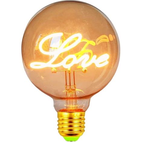 Ampoule Led G95 4W Dimmable 2000Kelvin 220-240V Love Edison Ampoule Décorative E27