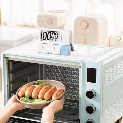 Temporizador de cocina digital，temporizador electrónico a pilas，adecuado para tareas escolares，formación y trabajo (1/2)