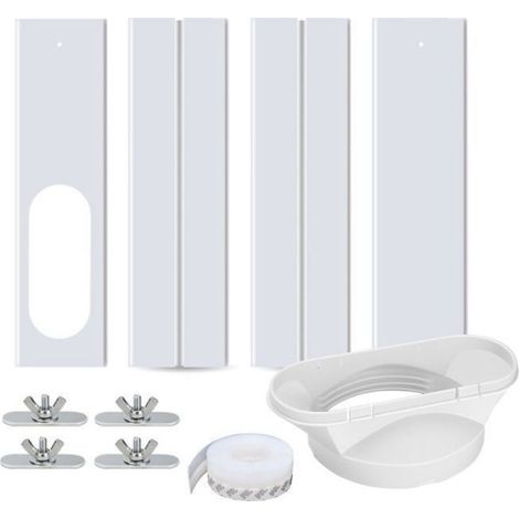 Kit Etanchéité Fenêtre - 4 Panneaux PVC Réglables 43-140 cm - Pour Climatiseur Mobile - Raccord Évacuation 130 mm - 1 Pièce (1/5)