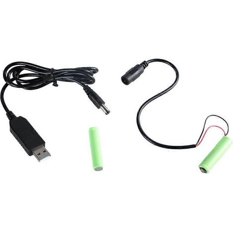 Adaptateur USB vers LR03 (fausse pile) - Câble d'alimentation USB 5V 2A, 125 cm (1/4)
