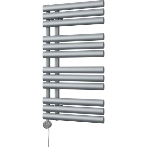 Percival - Silver Electric Towel Rail H884mm x W500mm 400w Thermostatic (1/3)