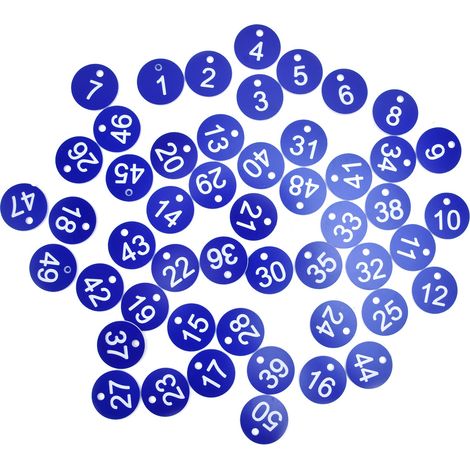 50 étiquettes numérotées (1 à 50) bleues pour l'élevage, l'apiculture et les produits de reproduction. (1/5)