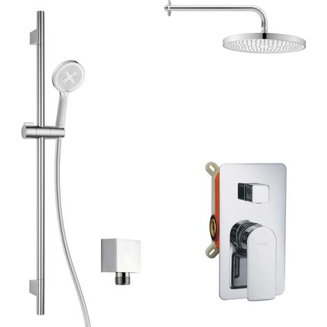 kielle Vega - Set de douche avec mitigeur encastré, 2 sorties, avec accessoires EcoSpare et corps d’encastrement, chrome 20618SP50 (1/5)