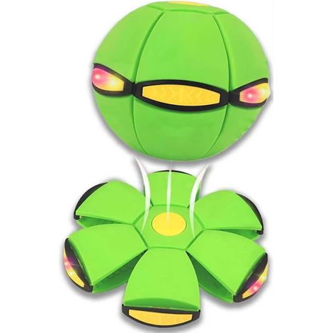 Frisbee - Jouet pour chien - Jouet pour animaux de compagnie - Balle transformable 2 en 1 (Frisbee) - Balle LED lumineuse 6 couleurs - TPE doux et sûr - Jouet interactif pour chien, utilisable à l'int (1/5)