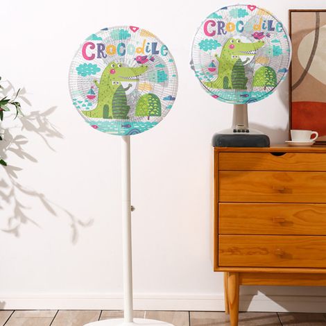 Housse anti-poussière en 2 parties pour ventilateur, filet de protection, idéale pour les familles avec enfants et bébés. (1/4)