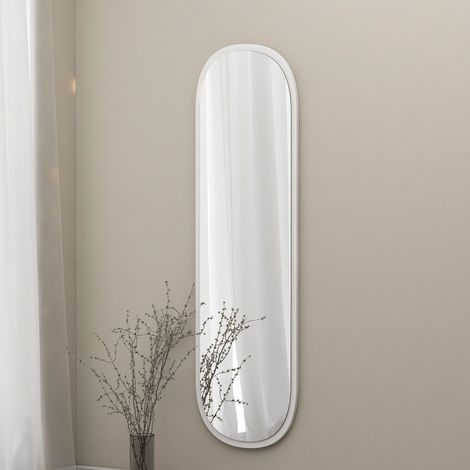 Fiesse Spiegel, Oval, Wandmontage, Rahmenfarbe Transparent, 40x120h cm Weiß (1/5)