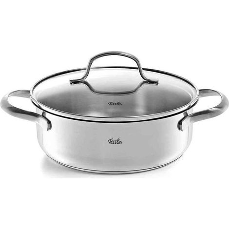 Fissler Pentola Rostiera San Francisco 20 cm 2.1 L Acciaio Inox con Coperchio in Vetro