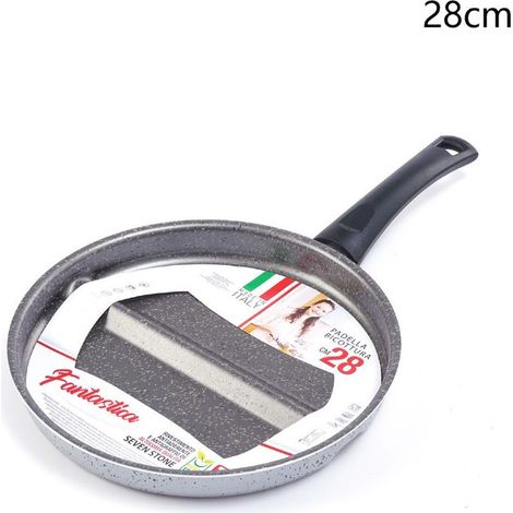 Trade Shop - Padella Per Bicottura Con Divisorio Integrato Antiaderente Antigraffio Diametro 28/32 Cm -     -28 Cm  -