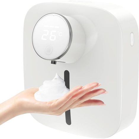 YMYNY 320ml Distributeur de Savon Automatique,Distributeur Savon Mural sans Contact,avec capteur Infrarouge，Distributeur Savonse pour Bains Appropriée,Cuisines,Hôtel (Blanc) (1/5)